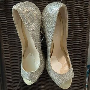Sparkling silver Nine West Heels 2.5”